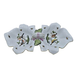 1940s Herend Rothschild Appetizer Hors D’oeuvres Candy Serving Dish For Sale