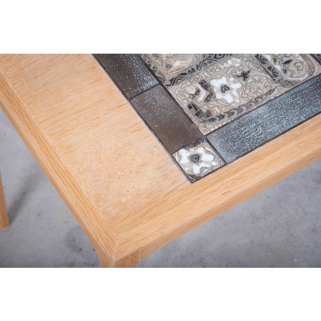 Oak Side Tables with Royal Copenhagen Tiles by Johannes Andersen, 1960s, Set of 2 For Sale - Image 8 of 13