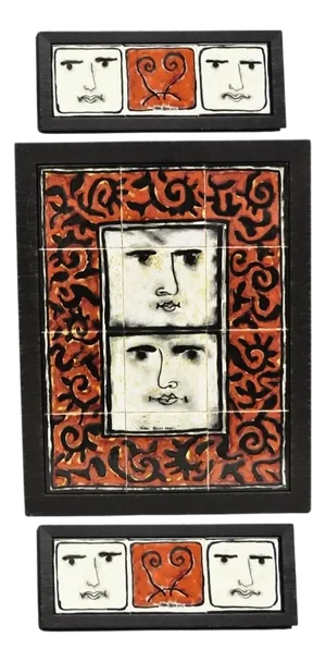 Modern Pablo Picasso Style Ceramic Tile Wall Art Set, Victor Alves 2009 - 3 Pieces
