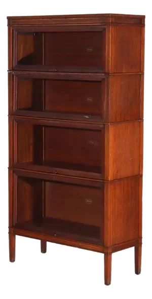 Arts & Crafts Macey Satinwood Banded Mahogany Barrister Bookcase C1920