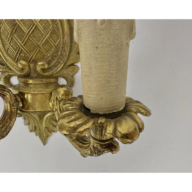 Vintage Bronze Wall Sconces Double Armed Lighting Lamp, Set of 2 For Sale - Image 6 of 8