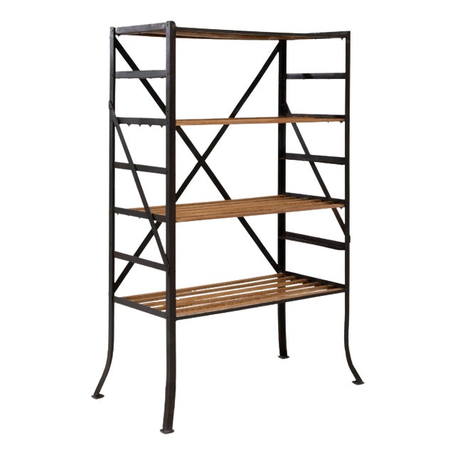 19th Century French Metal & Wooden Shelf For Sale