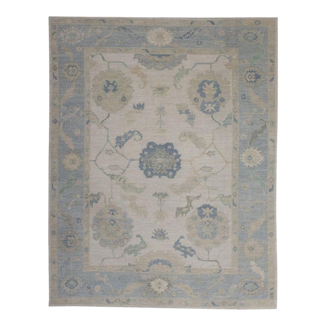 Oriental Hand Knotted Rug Turkish Oushak 8'6" x 10'4" For Sale