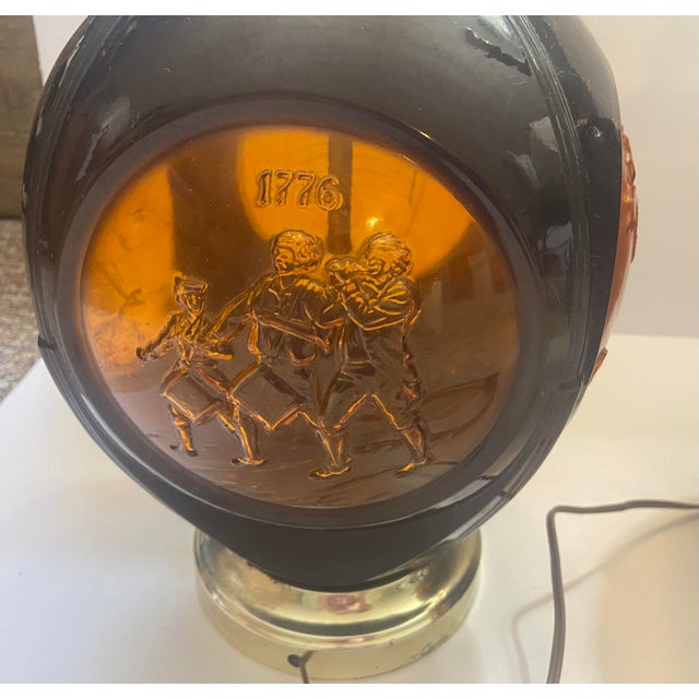Vintage Phoenix Consolidated Light Co Amber 24” Set of Patriotic Lamps Rare - a Pair For Sale - Image 9 of 18
