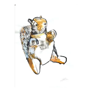Martha Holden "Little Squirrel" Watercolor on Paper