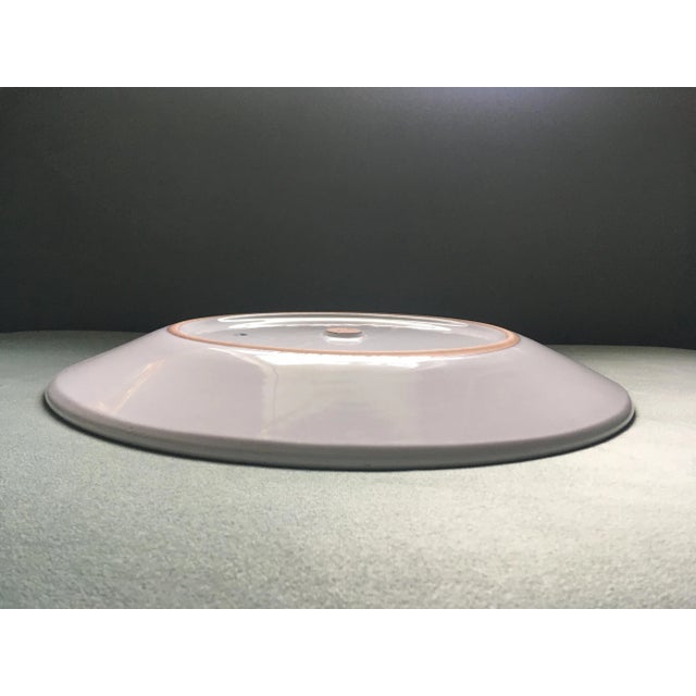 Vintage Caleca Peach Floral Italian Ceramic Serving Platter For Sale - Image 10 of 13