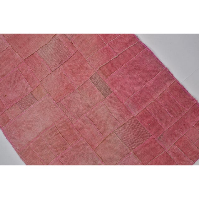 Textile Pink Vintage Hemp Kilim Rug For Sale - Image 7 of 10