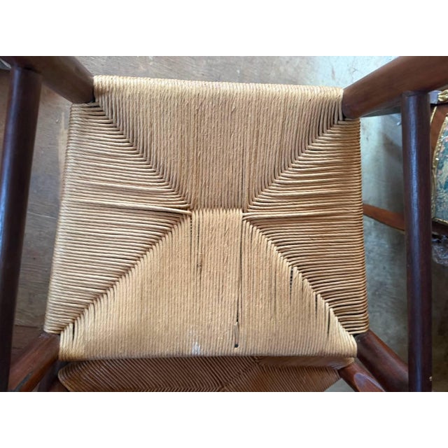 Late 20th Century Vintage Early American Shaker Rustic Style High Ladder Back Dinning Chairs , Possibly by Clore For Sale - Image 5 of 17