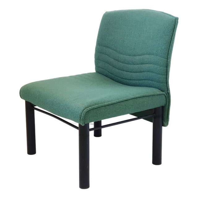 Vintage Wool and Steel Armchair, 1980s For Sale