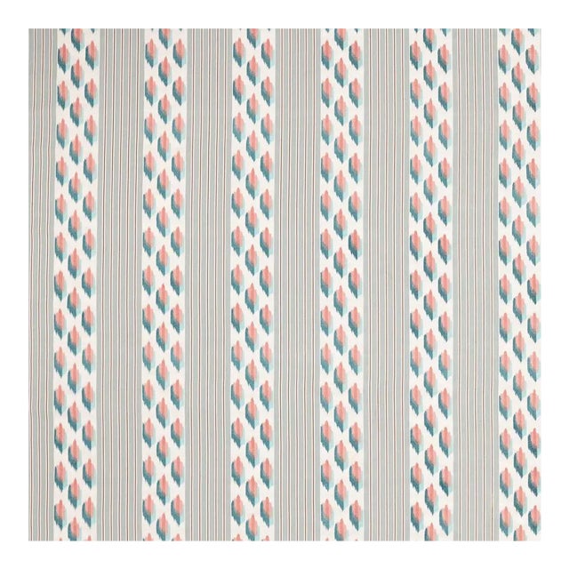 Sanderson Musafir Fabric in Mineral/Coral - a sample For Sale