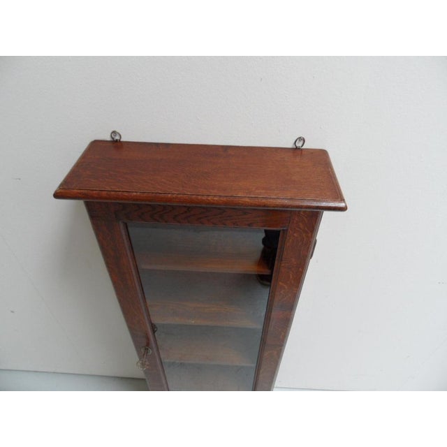 Brown Antique Oak Display Cabinet, 1890s For Sale - Image 8 of 10