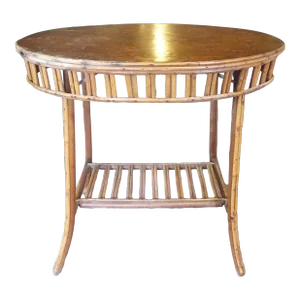 1920's Sculptural Oval Rattan Center Table