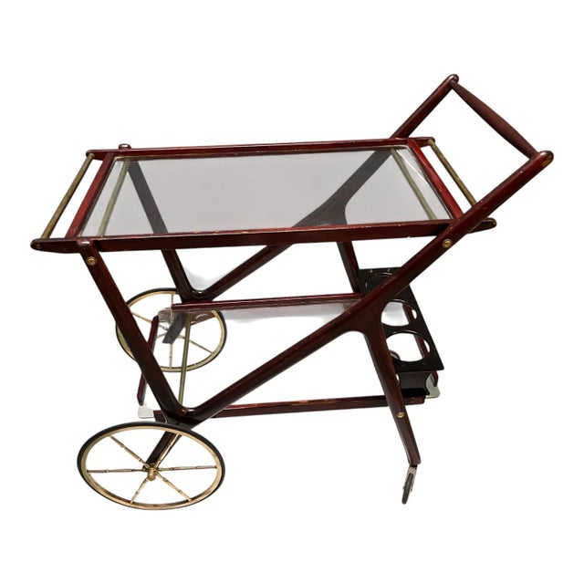 Mahogany Bar Cart by Cesare Lacca, 1950s For Sale - Image 12 of 12