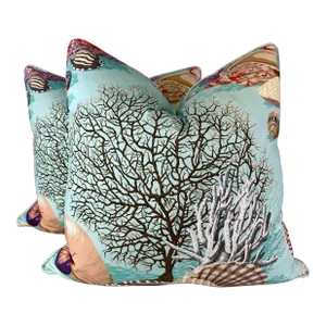 Manuel Canovas "Byron Bay" in Turquoise 22" Pillows-A Pair