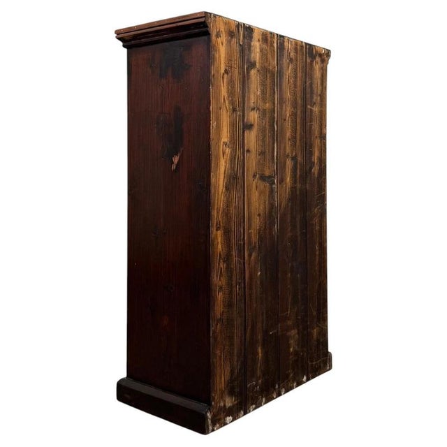 Antique Early 20th Century English Edwardian Rustic Glazed Pine Vitrine For Sale - Image 9 of 11