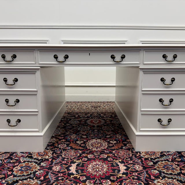 English Classic White Partner Desk For Sale - Image 11 of 18