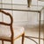 Brown Console Table with Swiveling Round Mirror For Sale - Image 8 of 9