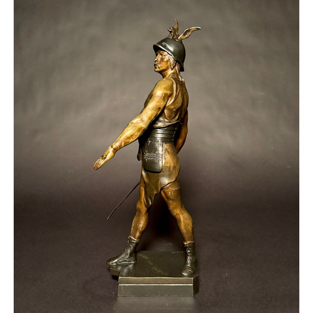 Late 19th Century Émile Picault French Bronze Warrior Sculpture “Vincere Aut Mori” For Sale - Image 4 of 13