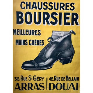 1920s Original French Art Deco Poster, Chaussures Boursier For Sale