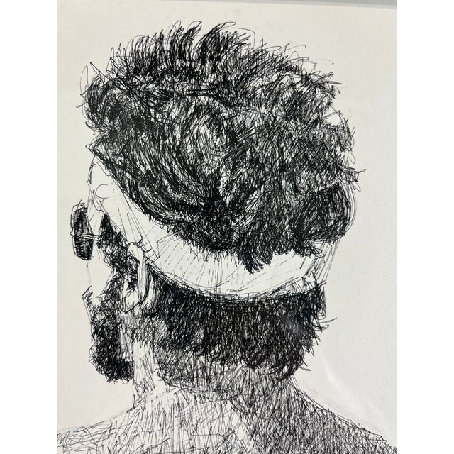 Vintage Pen and Ink Beach Scene Bill Cantwell For Sale In New York - Image 6 of 8