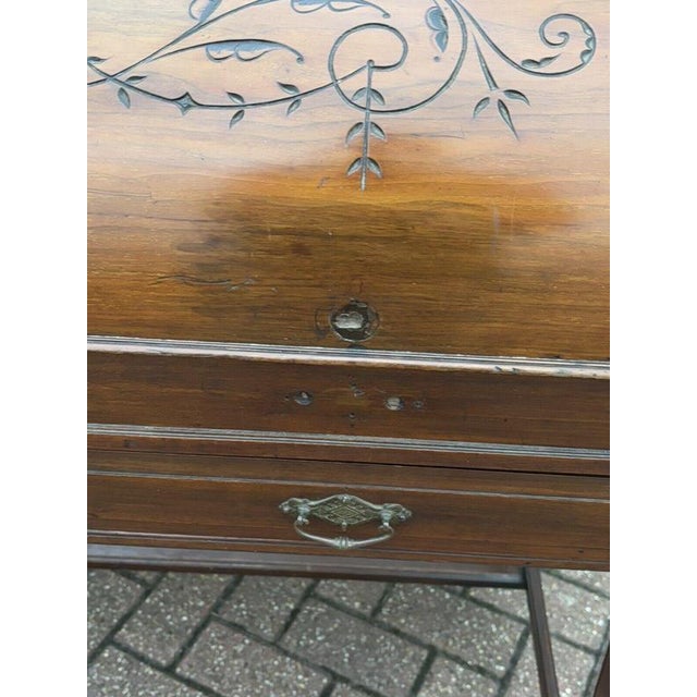 Victorian Satin Walnut Roll Top Desk with Fitted Interior For Sale - Image 6 of 14