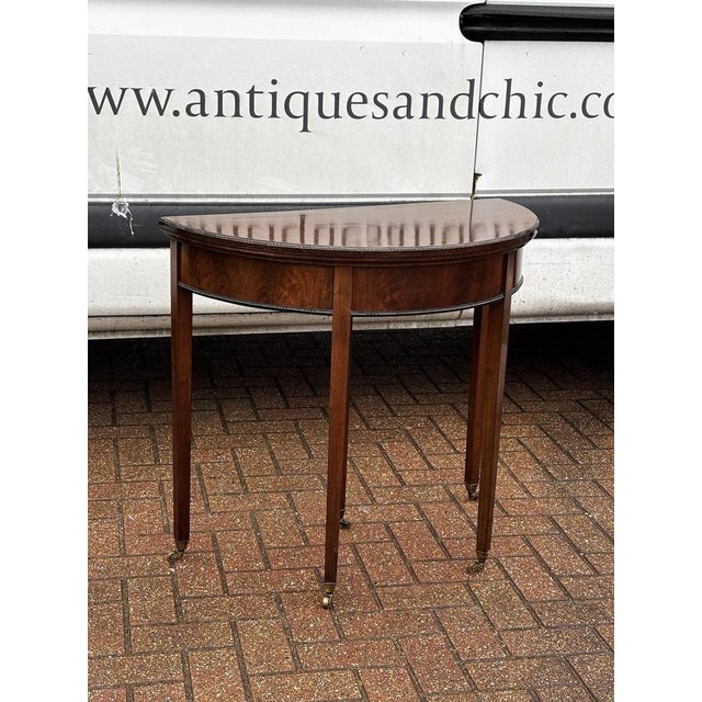 Antique Mahogany Game or Console Table with Fold-Over Lid For Sale - Image 4 of 11