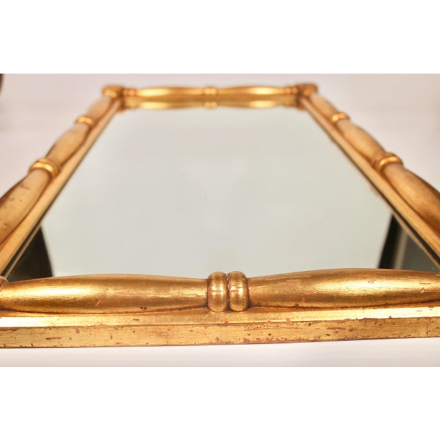 Antique French Bamboo Design Wooden Wall Mirror For Sale - Image 10 of 13