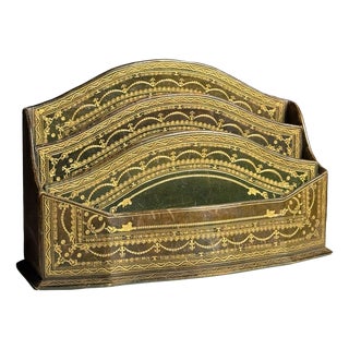 Desk Organizer in Leather For Sale
