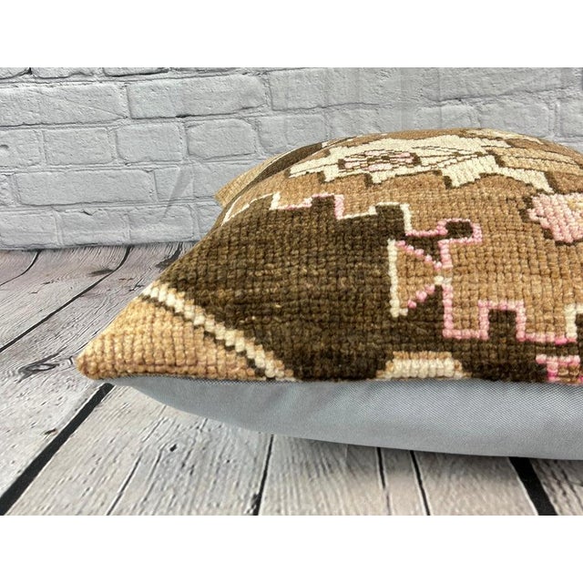 20 x 20 Rug Pillow Golden Twilight Turkish Pillow Cushion Cover For Sale - Image 4 of 4