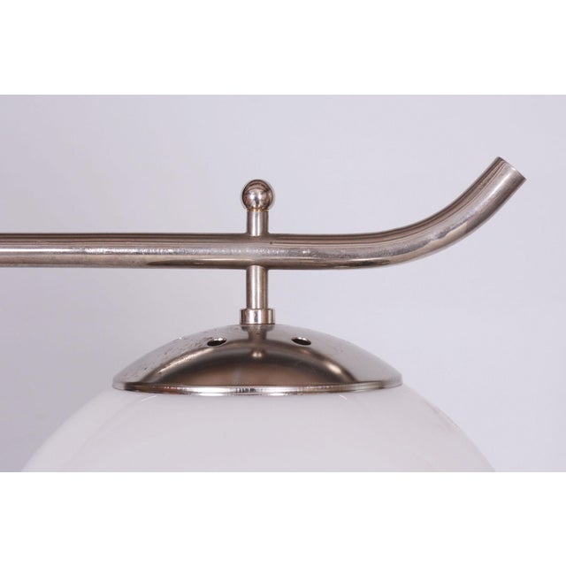 Silver Bauhaus Chrome Floor Lamp attributed to Hynek Gottwald, Former Czechoslovakia, 1930s For Sale - Image 8 of 11