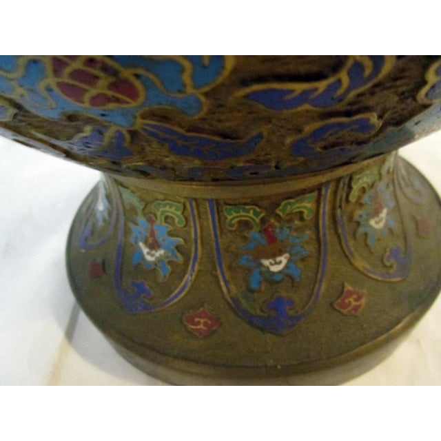 Early 20th Century Champlevé Enamel and Bronze Large Vase For Sale - Image 12 of 13