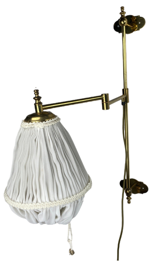 Art Deco Brass Swivel Arc Wall Lamp Lantern, 1920s