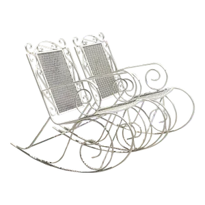 Vintage Mid-Century Modern Wrought Iron Rockers - a Pair