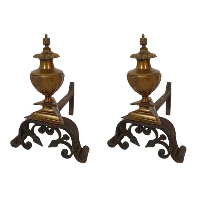 Pair of Italian Andirons Circa 1900s For Sale