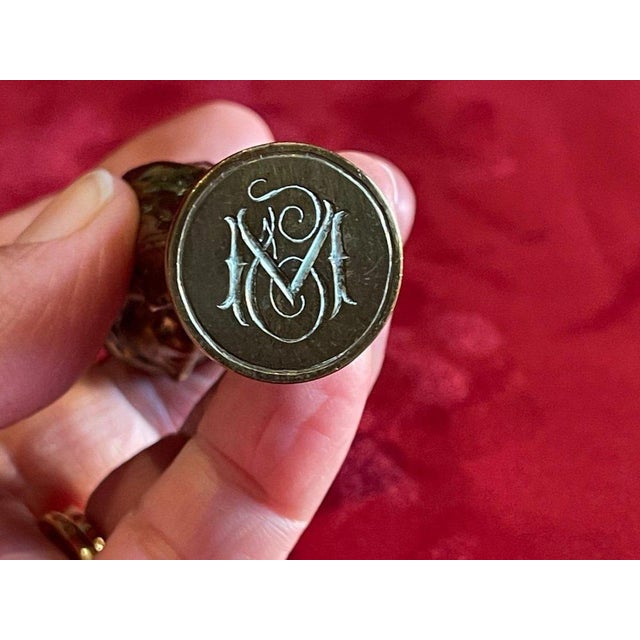 Brown Art Nouveau Bronze Sealing Seal For Sale - Image 8 of 10