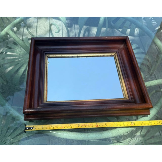 Early 20th Century American Walnut Wood With Gold Gilt Framed Wall Mirror For Sale - Image 10 of 12