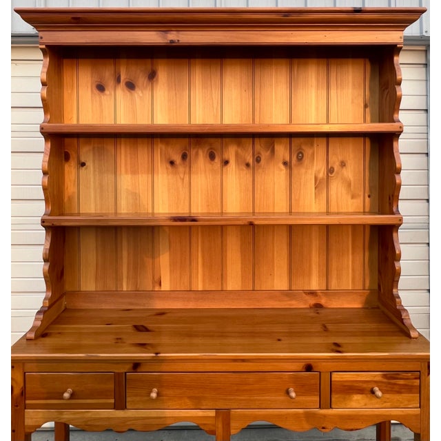 Ethan Allen Pine Farmhouse Open Top Hutch Chairish
