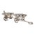 Early 20th C. Silver Plate Double Wine Trolley / Wine Carriage With Wood Coasters For Sale