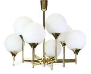 Large German Sputnik Chandelier by Kaiser, 1970s