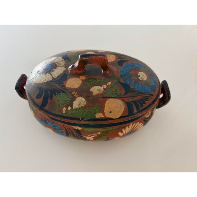 Mexican Vintage Mexican Tlaquepaque Redware Lidded Casserole Dish For Sale - Image 3 of 9
