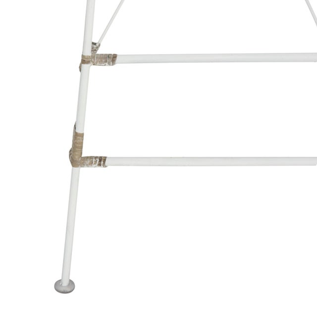 Wicker Barstool in Whitewash - a Pair For Sale - Image 9 of 11