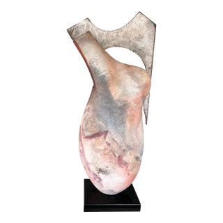 “Steel Torso” Large Abstract Female Sculpture by Tom Neugebauer, Signed & Dated 1990 For Sale