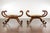 Wood Pair of English Regency Carved Mahogany 19th Century Stools with Scrolling Arms For Sale - Image 7 of 12