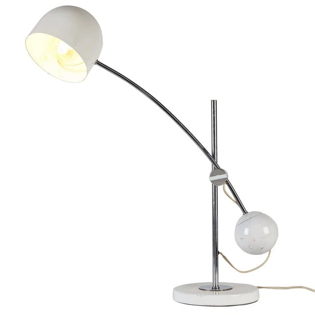 1970s White Arch Counterbalance Desk Lamp For Sale - Image 10 of 11