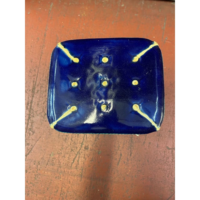 Vintage Majolica Monkey Plant Stand/Garden Stool For Sale - Image 9 of 11