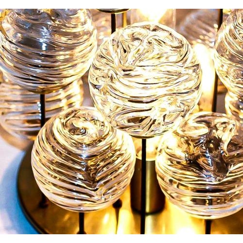 1960s Doria Sputnik Flush Mount Murano 12 Glass Balls & Brass, Germany For Sale - Image 9 of 11