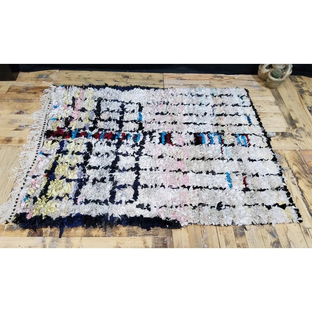 Vintage Multicolored Boucherouite Berber Rug For Sale - Image 3 of 4