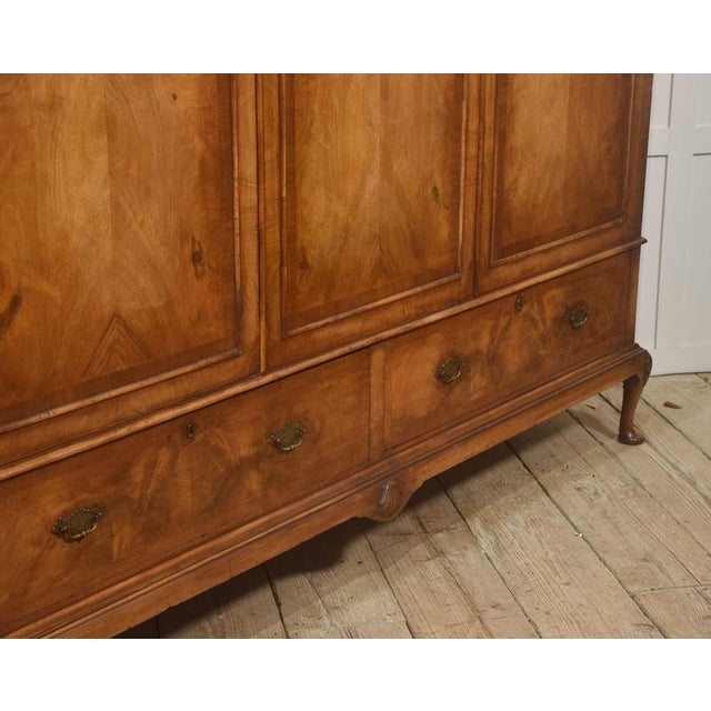 Antique Walnut Triple Wardrobe, 1890s For Sale - Image 9 of 14