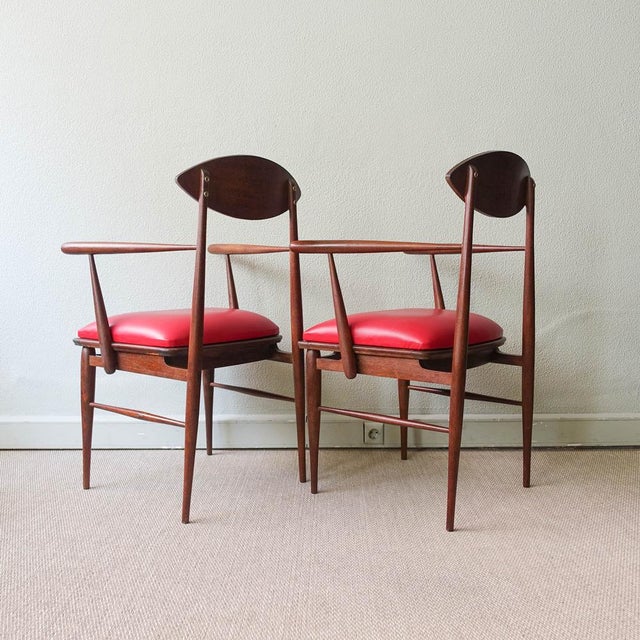Set of Vintage Portuguese Armchairs in Sucupira Wood, 1950s For Sale - Image 11 of 18