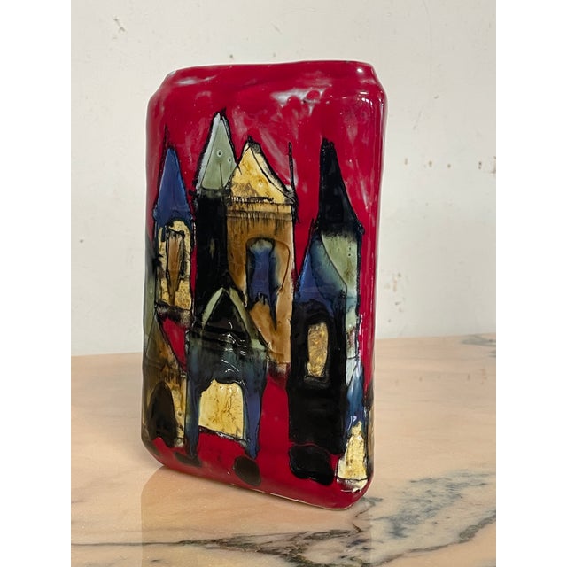 Blue Hand-Decorated Ceramic Vase from Elio Schiavon, 1970s For Sale - Image 8 of 9